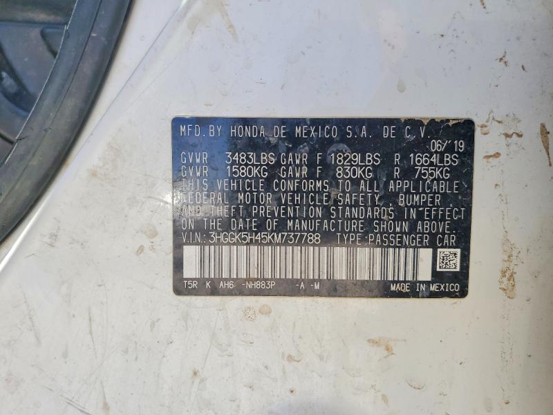 Продажа на аукционе авто 2019 Honda Fit, vin: 3HGGK5H45KM737788, номер лота: 79906605