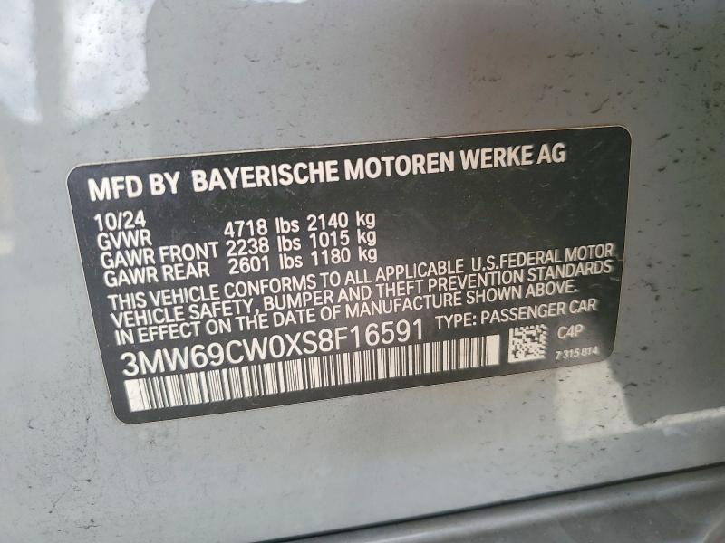 48045716 :رقم المزاد ، 3MW69CW0XS8F16591 vin ، 2025 Bmw 330i مزاد بيع