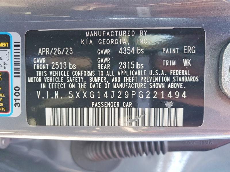 Продажа на аукционе авто 2023 Kia K5, vin: 5XXG14J29PG221494, номер лота: 46730186