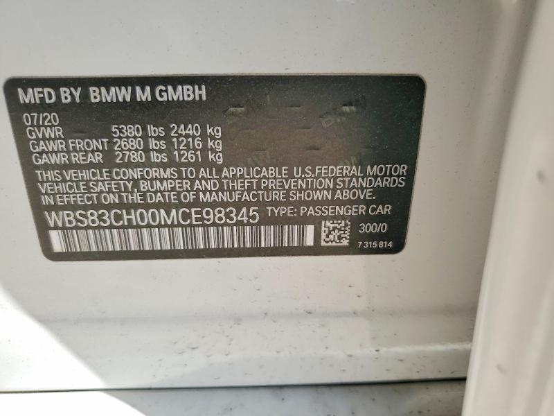 Продажа на аукционе авто 2021 Bmw M5, vin: WBS83CH00MCE98345, номер лота: 47815606