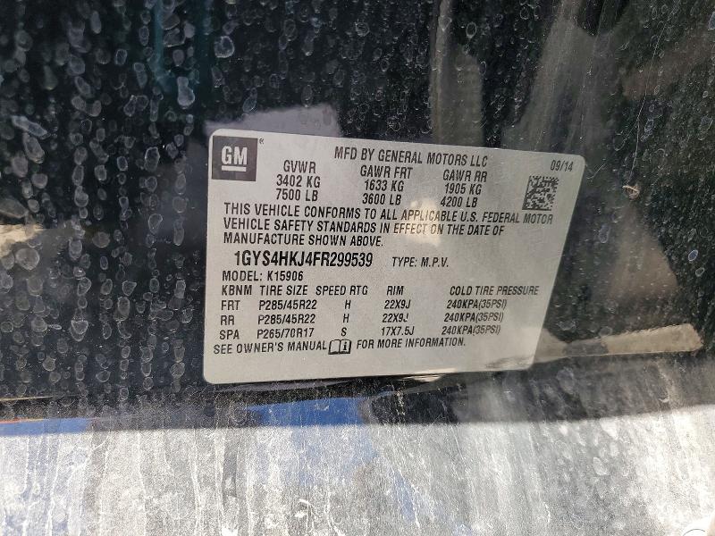 45834516 :رقم المزاد ، 1GYS4HKJ4FR299539 vin ، 2015 Cadillac Escalade مزاد بيع