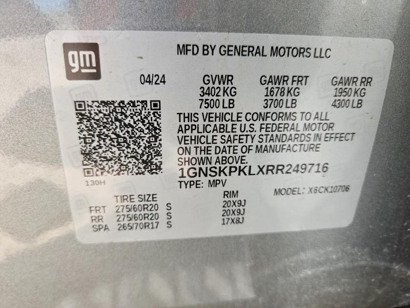Продаж на аукціоні авто 2024 Chevrolet Tahoe, vin: 1GNSKPKLXRR249716, номер лоту: 47063586