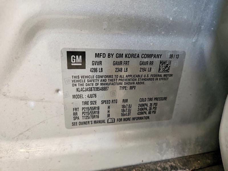 Продажа на аукционе авто 2014 Buick Encore, vin: KL4CJASB7EB548887, номер лота: 46636956