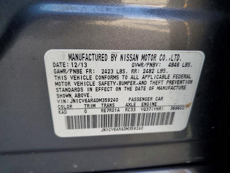 46475476 :رقم المزاد ، JN1CV6AR4DM359240 vin ، 2013 Infiniti G37 Sedan مزاد بيع