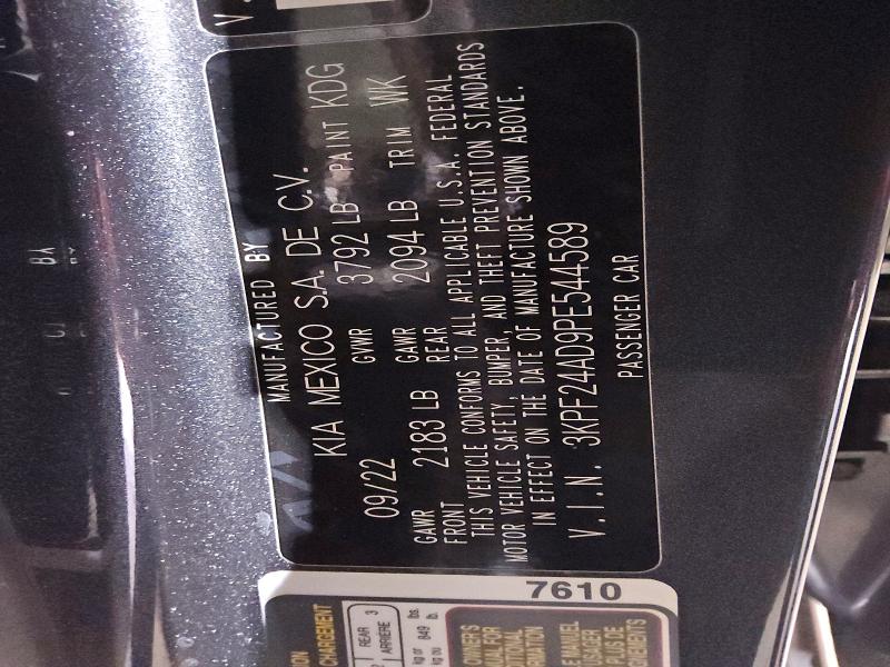 Aukcja sprzedaży 2023 Kia Forte, vin: 3KPF24AD9PE544589, numer aukcji: 78823105