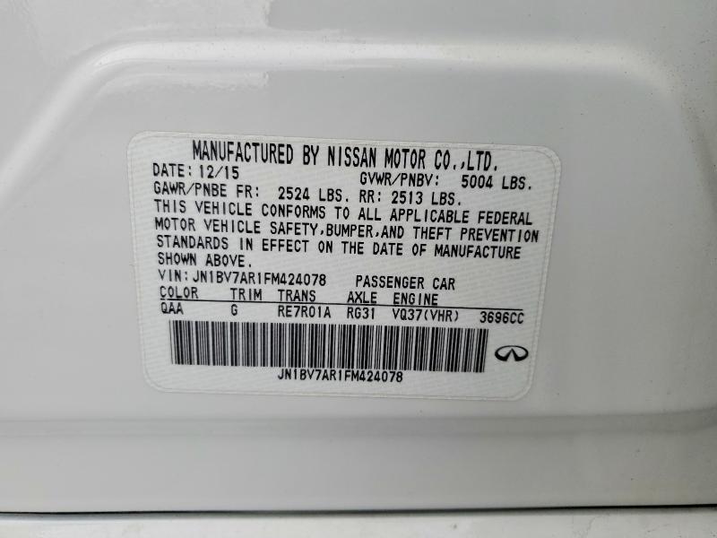 Aukcja sprzedaży 2015 Infiniti Q50, vin: JN1BV7AR1FM424078, numer aukcji: 41911726