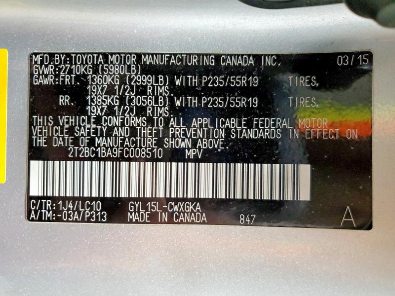 Продажа на аукционе авто 2015 Lexus Rx 450h, vin: 2T2BC1BA9FC008510, номер лота: 41952096