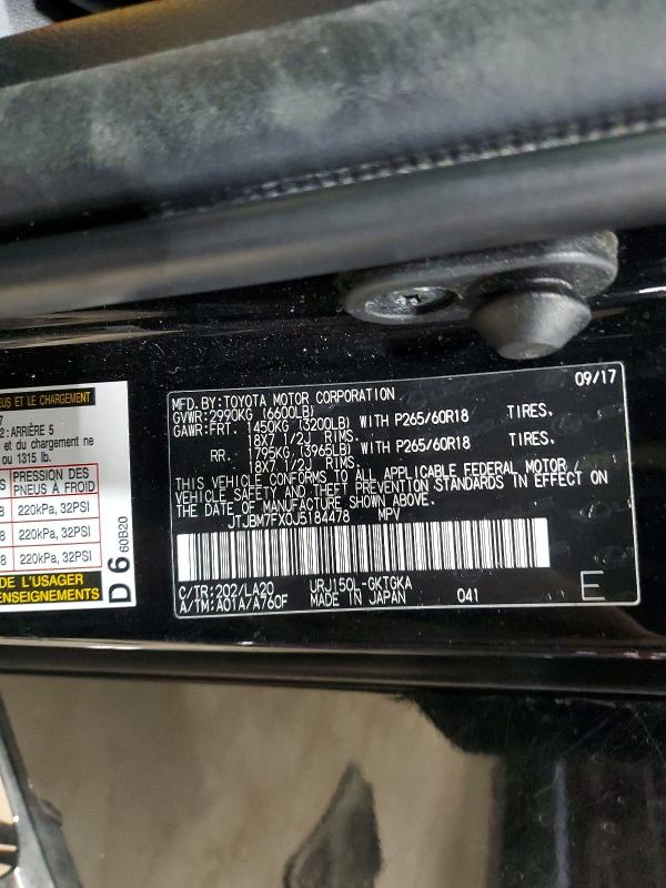Продажа на аукционе авто 2018 Lexus Gx, vin: JTJBM7FX0J5184478, номер лота: 75469825