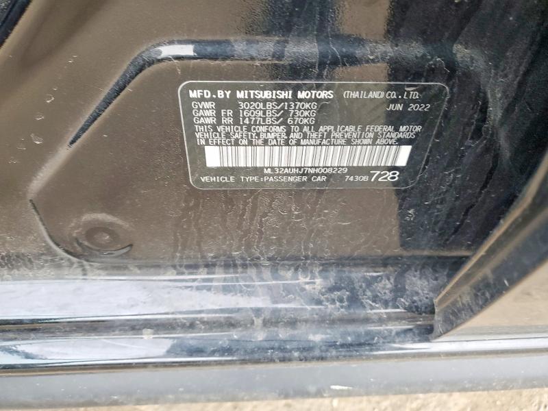 Aukcja sprzedaży 2022 Mitsubishi Mirage, vin: ML32AUHJ7NH008229, numer aukcji: 46686546