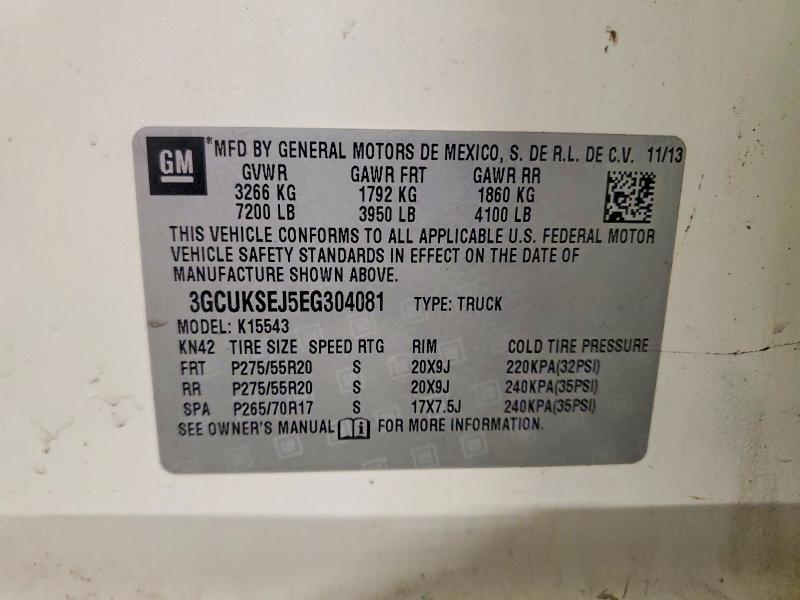 46312866 :رقم المزاد ، 3GCUKSEJ5EG304081 vin ، 2014 Chevrolet Silverado مزاد بيع
