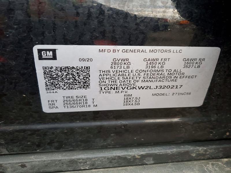 Продаж на аукціоні авто 2020 Chevrolet Traverse, vin: 1GNEVGKW2LJ320217, номер лоту: 47500476