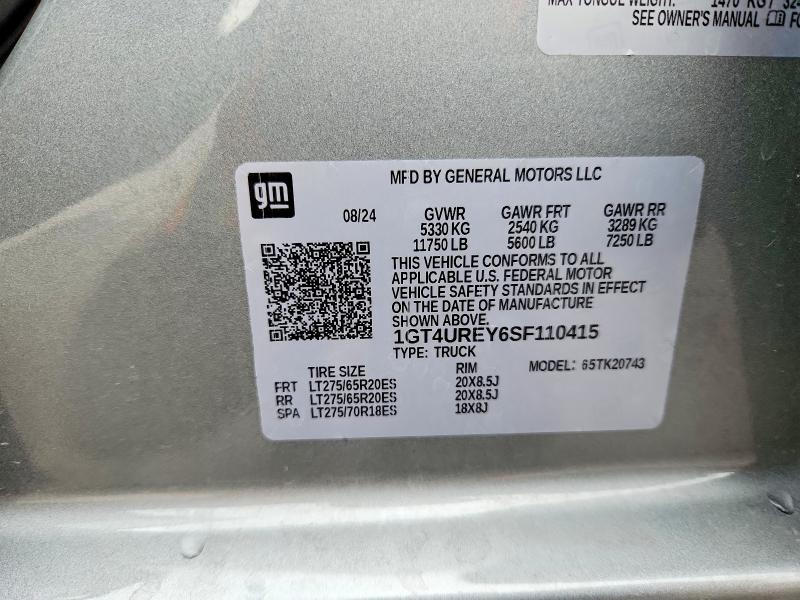 45965226 :رقم المزاد ، 1GT4UREY6SF110415 vin ، 2025 Gmc Sierra مزاد بيع