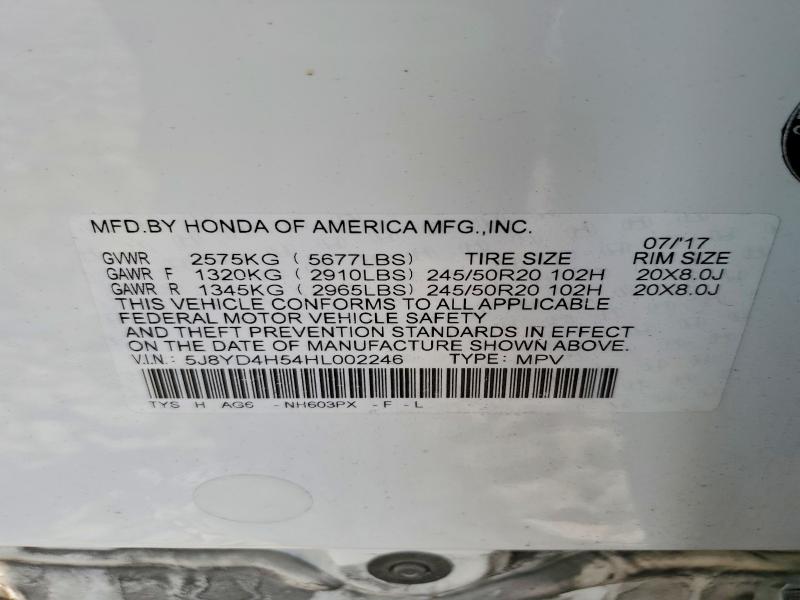 Продаж на аукціоні авто 2017 Acura Mdx, vin: 5J8YD4H54HL002246, номер лоту: 47513366