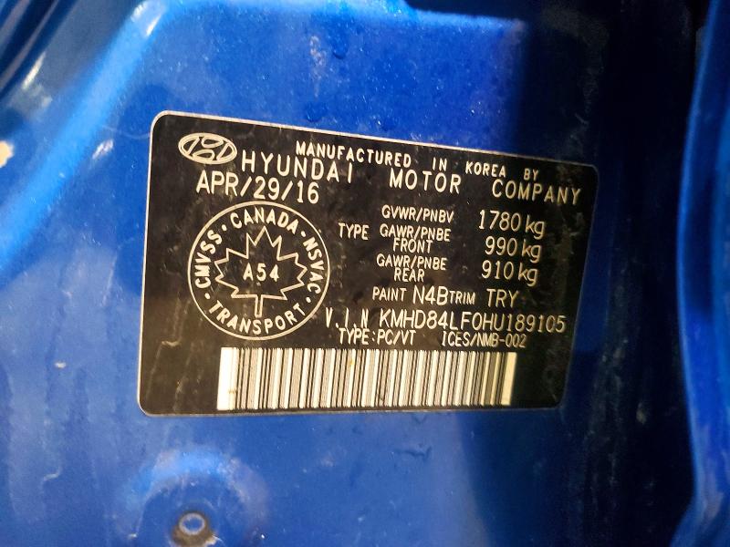 Aukcja sprzedaży 2017 Hyundai Elantra, vin: KMHD84LF0HU189105, numer aukcji: 45445226