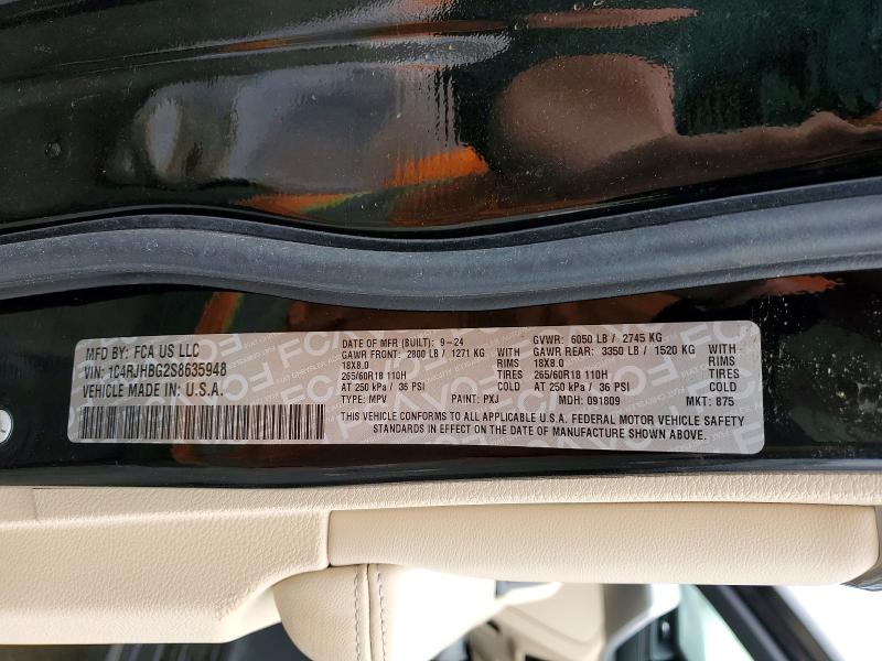 Продажа на аукционе авто 2025 Jeep Grand Cherokee, vin: 1C4RJHBG2S8635948, номер лота: 45462686