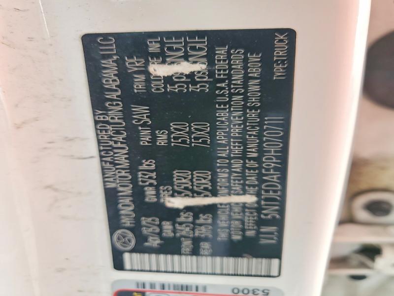 79931095 :رقم المزاد ، 5NTJEDAF9PH070711 vin ، 2023 Hyundai Santa Cruz مزاد بيع
