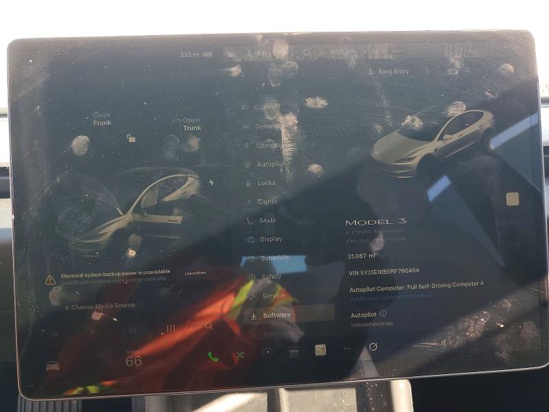45628776 :رقم المزاد ، 5YJ3E1EB5RF760454 vin ، 2024 Tesla Model 3 مزاد بيع