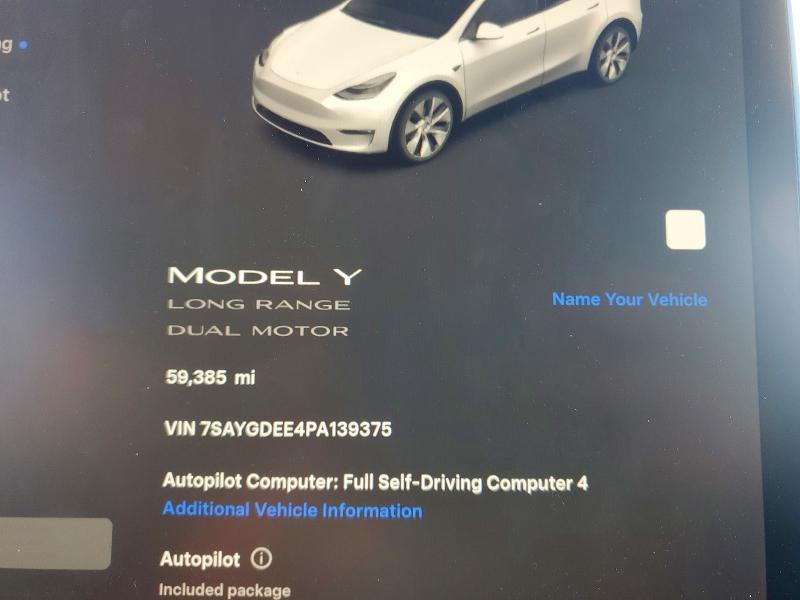 Продажа на аукционе авто 2023 Tesla Model Y, vin: 7SAYGDEE4PA139375, номер лота: 46740616