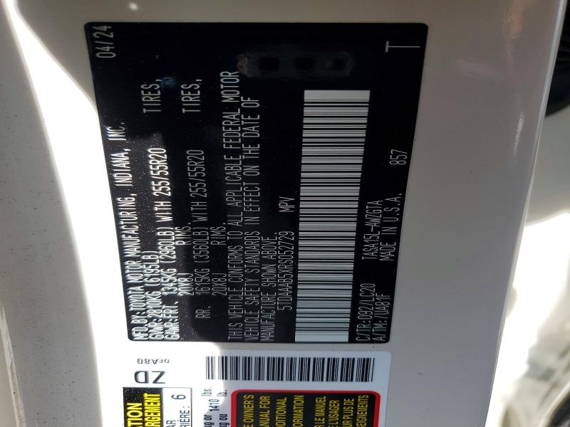 Aukcja sprzedaży 2024 Toyota Grand Highlander, vin: 5TDAAAB5XRS052729, numer aukcji: 46058696