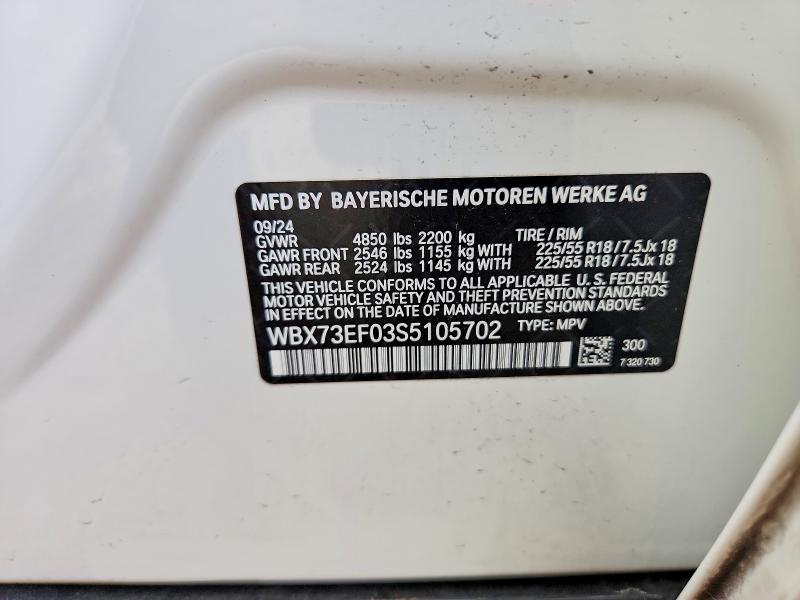Продаж на аукціоні авто 2025 Bmw X1, vin: WBX73EF03S5105702, номер лоту: 78837365