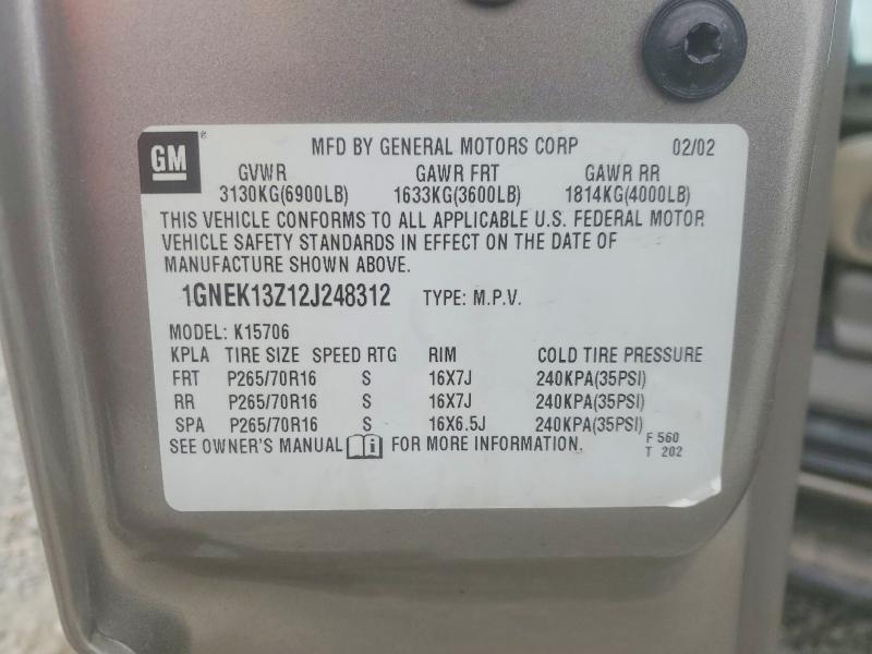 Продажа на аукционе авто 2002 Chevrolet Tahoe, vin: 1GNEK13Z12J248312, номер лота: 47896616