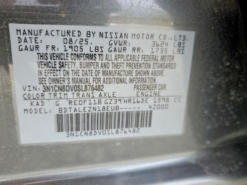 48290926 :رقم المزاد ، 3N1CN8DV0SL876482 vin ، 2025 Nissan Versa مزاد بيع