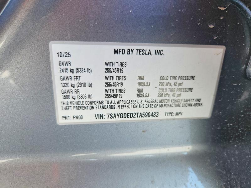 Aukcja sprzedaży 2026 Tesla Model Y, vin: 7SAYGDED2TA590483, numer aukcji: 79117975
