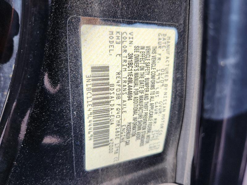 Aukcja sprzedaży 2009 Nissan Versa, vin: 3N1BC11E49L444694, numer aukcji: 45565576