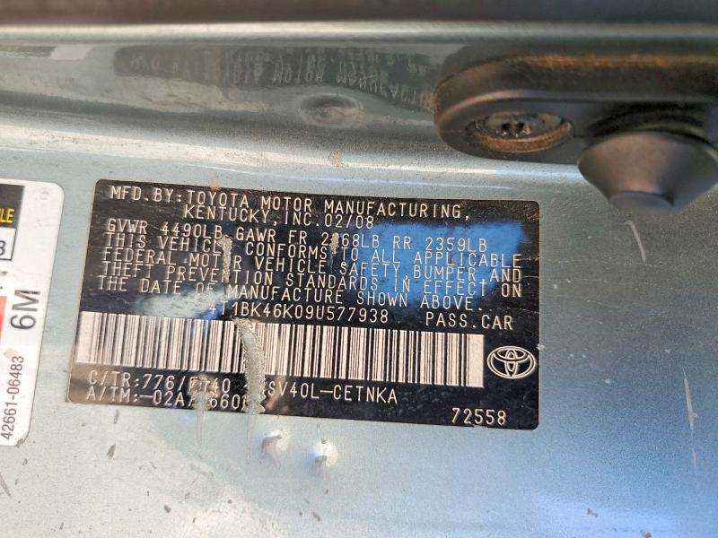 45792276 :رقم المزاد ، 4T1BK46K09U577938 vin ، 2009 Toyota Camry مزاد بيع