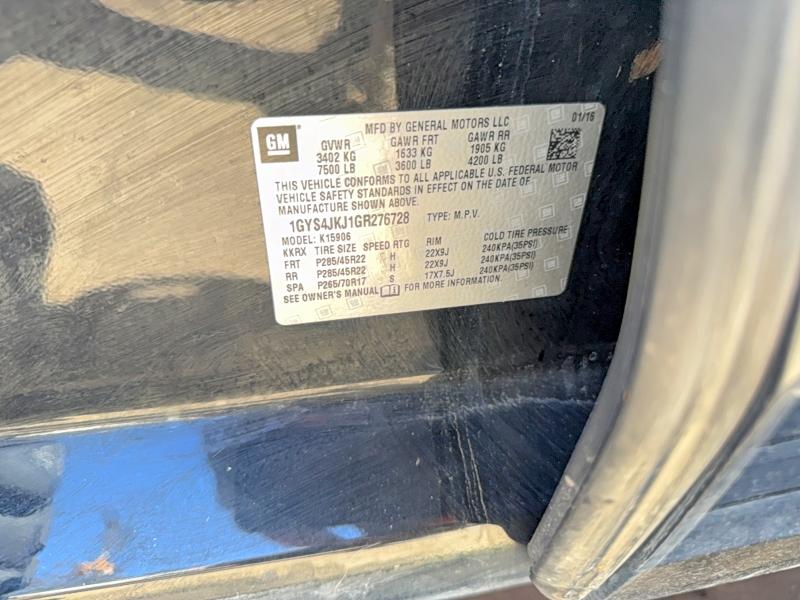 Продажа на аукционе авто 2016 Cadillac Escalade, vin: 1GYS4JKJ1GR276728, номер лота: 45658116