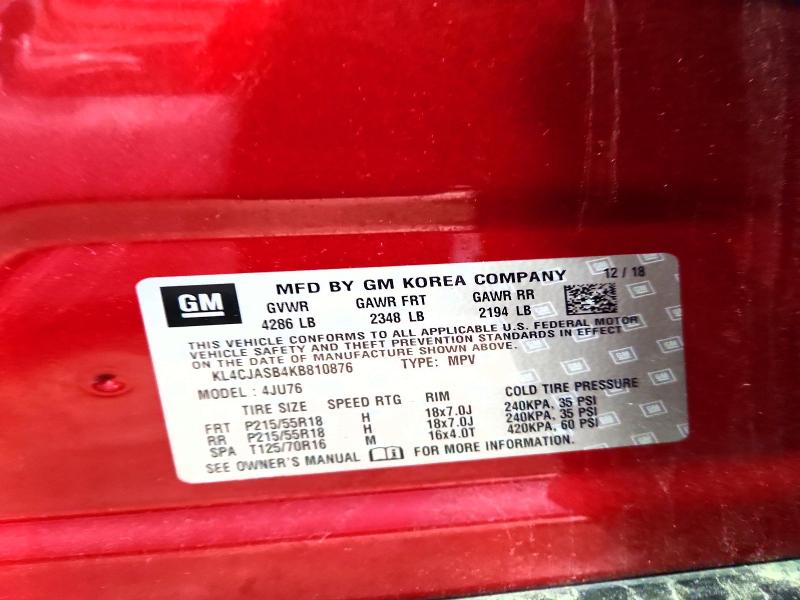 Продажа на аукционе авто 2019 Buick Encore, vin: KL4CJASB4KB810876, номер лота: 45762606