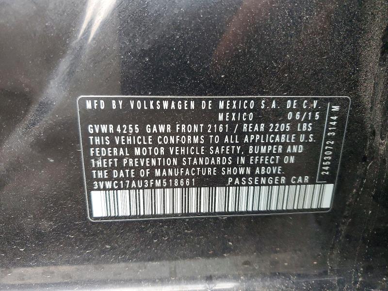 Aukcja sprzedaży 2015 Volkswagen Golf Sportwagen, vin: 3VWC17AU3FM518661, numer aukcji: 46282206