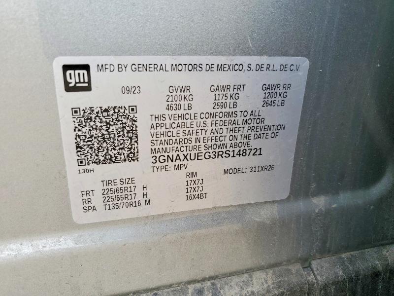 47747826 :رقم المزاد ، 3GNAXUEG3RS148721 vin ، 2024 Chevrolet Equinox مزاد بيع