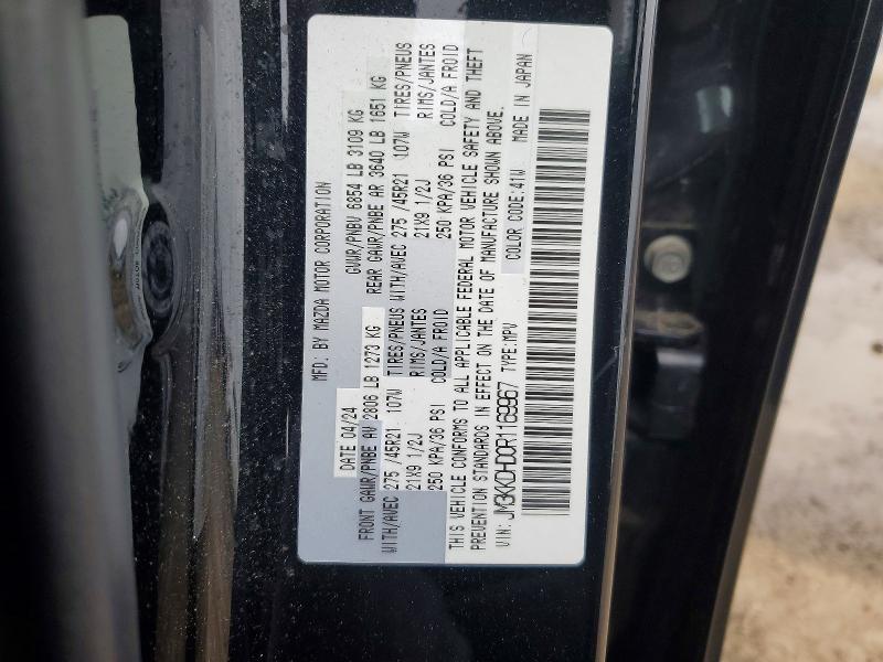 79801285 :رقم المزاد ، JM3KKDHD0R1169967 vin ، 2024 Mazda Cx-90 مزاد بيع