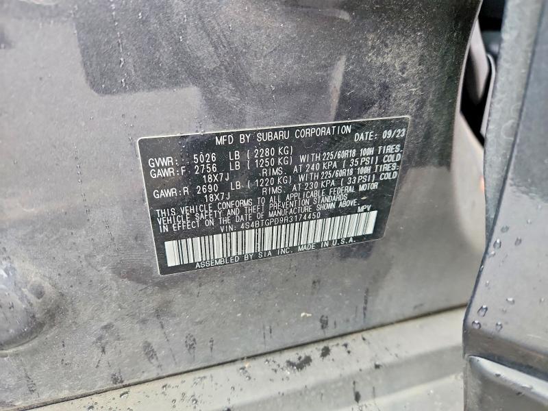 Aukcja sprzedaży 2024 Subaru Outback, vin: 4S4BTGPD9R3174450, numer aukcji: 48332066