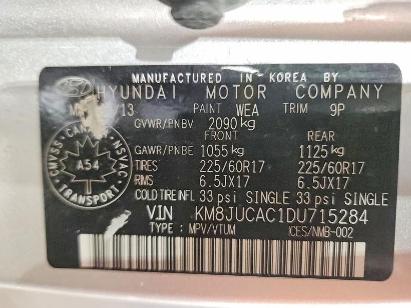 Продажа на аукционе авто 2013 Hyundai Tucson, vin: KM8JUCAC1DU715284, номер лота: 47132926