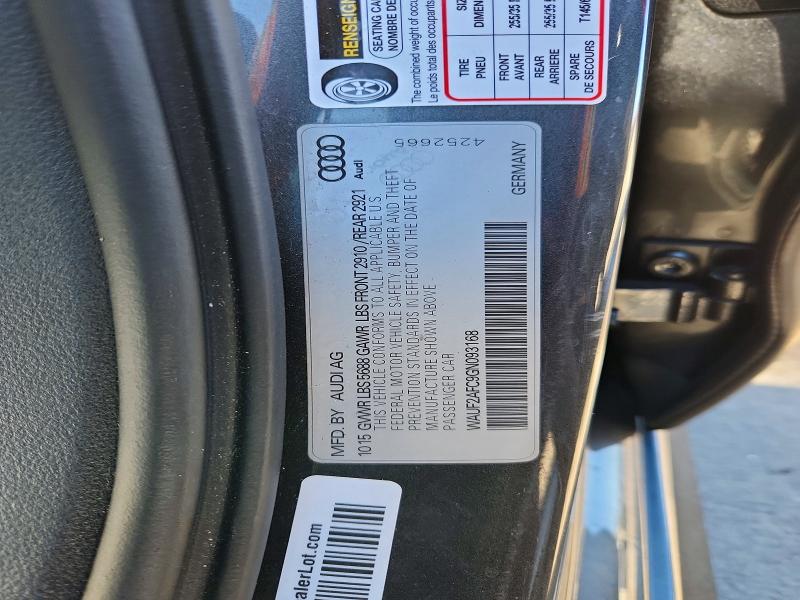 46641396 :رقم المزاد ، WAUF2AFC9GN093168 vin ، 2016 Audi S6 مزاد بيع