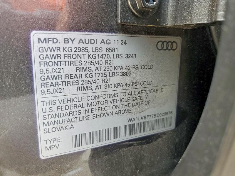 Auction sale of the 2025 Audi Q7, vin: WA1LVBF77SD020976, lot number: 46363346