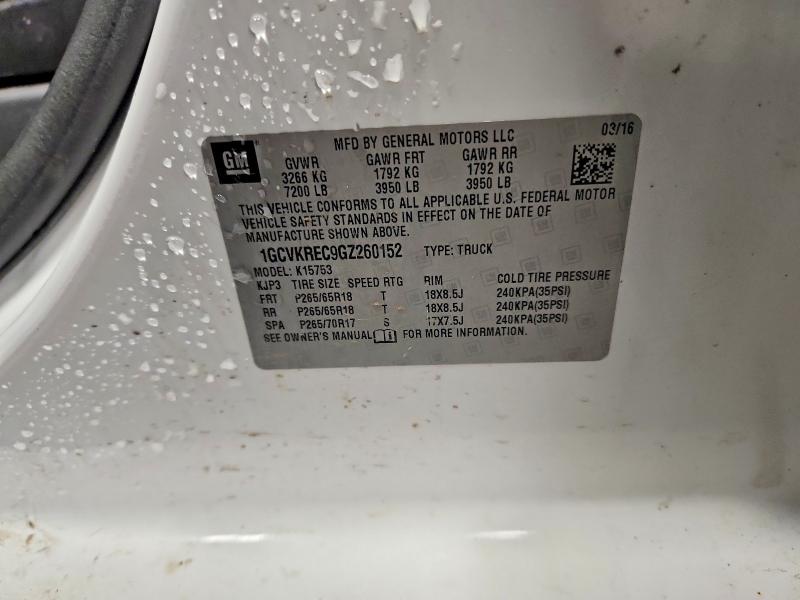 Продаж на аукціоні авто 2016 Chevrolet Silverado, vin: 1GCVKREC9GZ260152, номер лоту: 45575746