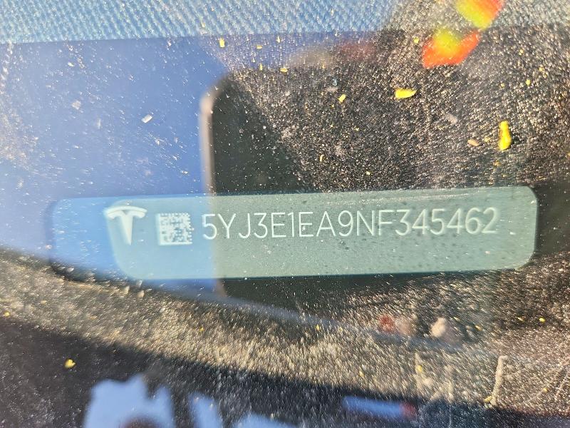 Продаж на аукціоні авто 2022 Tesla Model 3, vin: 5YJ3E1EA9NF345462, номер лоту: 75389335