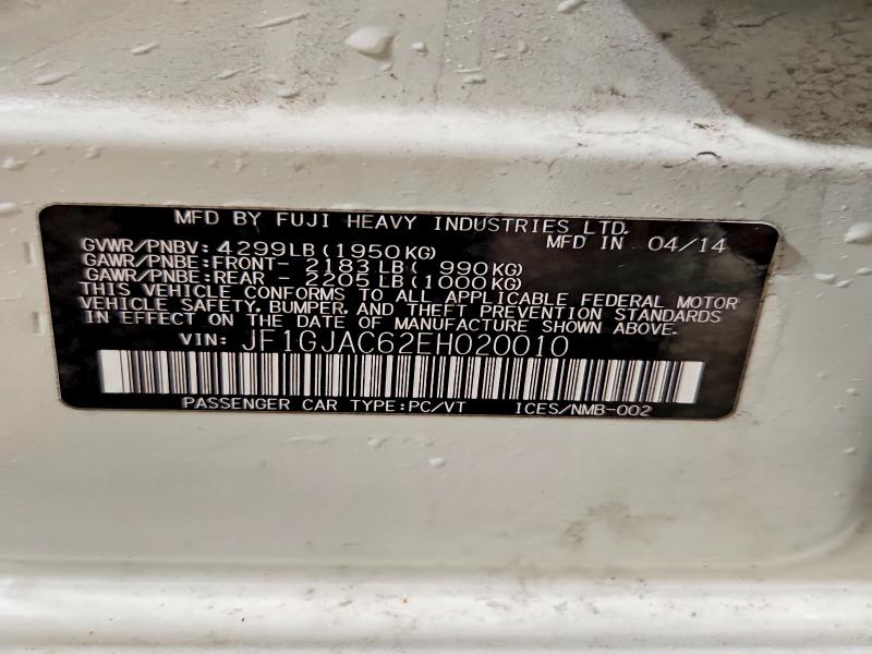 2014 Subaru Impreza მანქანა იყიდება აუქციონზე, vin: JF1GJAC62EH020010, აუქციონის ნომერი: 79992875