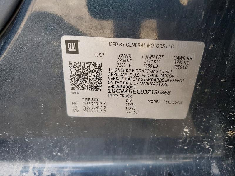 46200136 :رقم المزاد ، 1GCVKREC9JZ135868 vin ، 2018 Chevrolet Silverado مزاد بيع