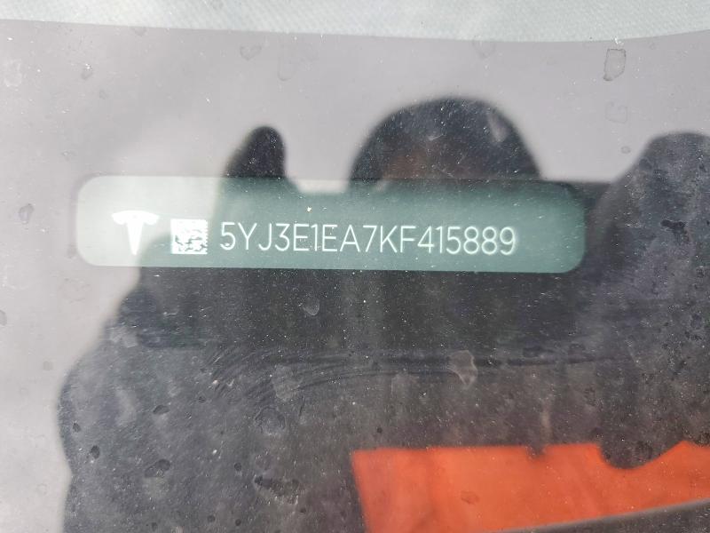 Aukcja sprzedaży 2019 Tesla Model 3, vin: 5YJ3E1EA7KF415889, numer aukcji: 41602206