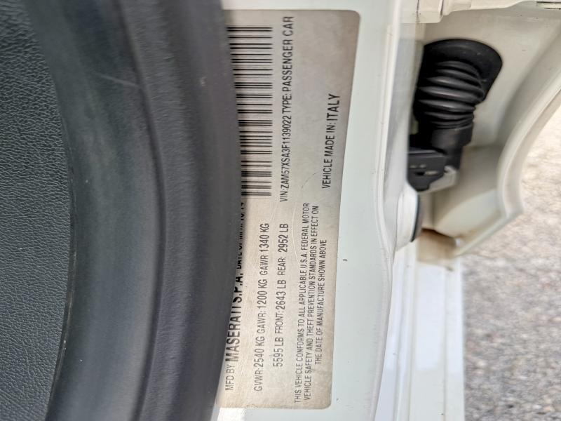 46862176 :رقم المزاد ، ZAM57XSA3F1139022 vin ، 2015 Maserati Ghibli مزاد بيع