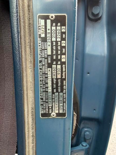 Продажа на аукционе авто 1972 Mercedes-benz 250, vin: 11401112009465, номер лота: 79132635