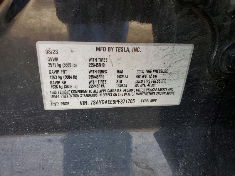 Продажа на аукционе авто 2023 Tesla Model Y, vin: 7SAYGAEE8PF871705, номер лота: 46123696