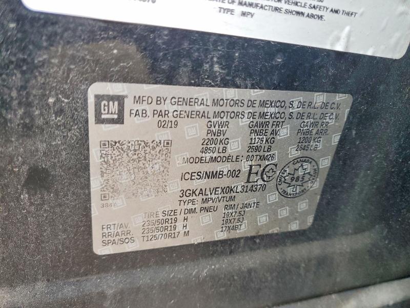 Aukcja sprzedaży 2019 Gmc Terrain, vin: 3GKALVEX0KL314370, numer aukcji: 46301096