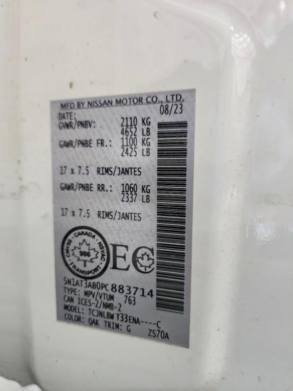 79529665 :رقم المزاد ، 5N1AT3AB0PC883714 vin ، 2023 Nissan Rogue مزاد بيع
