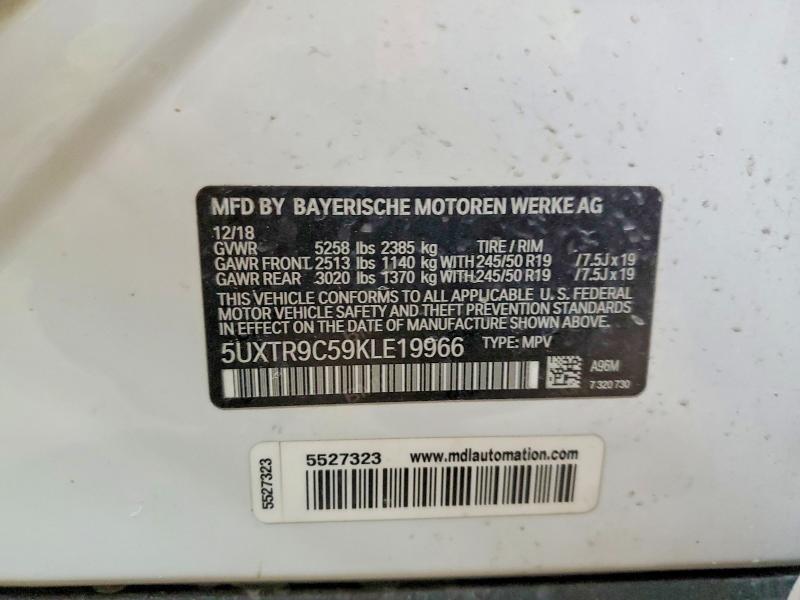 Aukcja sprzedaży 2019 Bmw X3, vin: 5UXTR9C59KLE19966, numer aukcji: 79620675