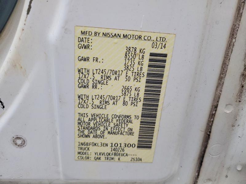 2014 Niss Nv 1500 მანქანა იყიდება აუქციონზე, vin: 1N6BF0KL3EN101300, აუქციონის ნომერი: 79336595